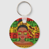 Zwart Geschiedenis Multicolour Mode Designer Sleut Sleutelhanger (Voorkant)