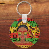 Zwart Geschiedenis Multicolour Mode Designer Sleut Sleutelhanger (Voorkant)