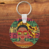 Zwart Geschiedenis Multicolour Mode Designer Sleut Sleutelhanger (Voorkant)