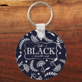 Zwart Geschiedenis Omkeerbaar Sleutelhanger (Achterkant)