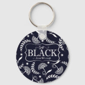 Zwart Geschiedenis Omkeerbaar Sleutelhanger (Achterkant)