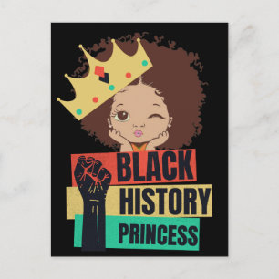 Zwart Geschiedenis Prinses Melanine Meisje Magic Feestdagenkaart