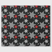 Zwart gesneden draden rood ompakken cadeaupapier (Vlak)