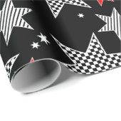 Zwart gesneden draden rood ompakken cadeaupapier (Rol Hoek)