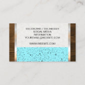 Zwart gespeckerd blauw | Metaal van hout Visitekaartje (Achterkant)