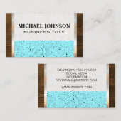 Zwart gespeckerd blauw | Metaal van hout Visitekaartje (Voorkant / Achterkant)