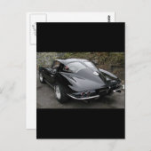 Zwart gesplitst venster Classic Corvette Briefkaart (Voorkant / Achterkant)