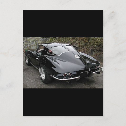 Zwart gesplitst venster Classic Corvette Briefkaart (Voorkant)