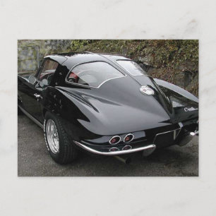 Zwart gesplitst venster Classic Corvette Briefkaart