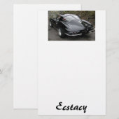 Zwart gesplitst venster Classic Corvette Briefpapier (Voorkant / Achterkant)