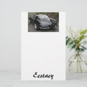 Zwart gesplitst venster Classic Corvette Briefpapier (Staand voorkant)