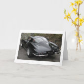 Zwart gesplitst venster Classic Corvette Kaart (Gele Bloem)