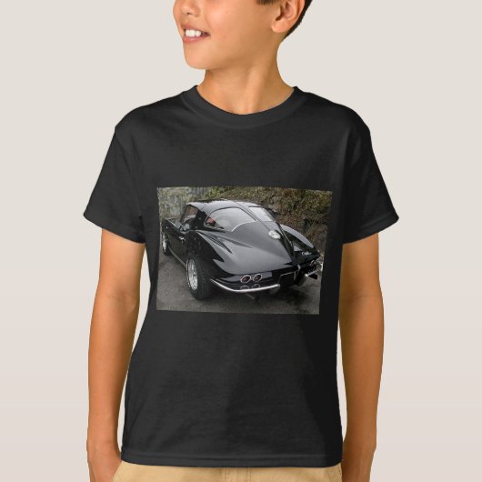 Zwart gesplitst venster Classic Corvette T-shirt (Voorkant)