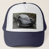 Zwart gesplitst venster Classic Corvette Trucker Pet (Voorkant)