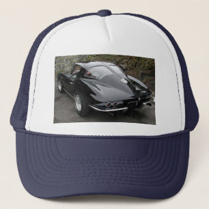 Zwart gesplitst venster Classic Corvette Trucker Pet
