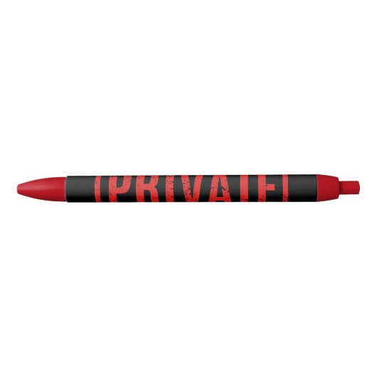 Zwart gestempeld Private Black Ink Pen (Voorkant)