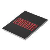 Zwart gestempeld privé Notitieblok (Linkerzijde)