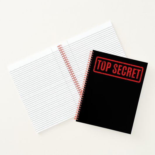 Zwart gestempeld Top Secret Notitieboek (Binnen)