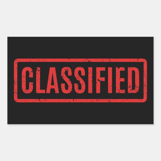 zwart gestempelde geklasseerde rechthoekige Sticke Sticker (Voorkant)