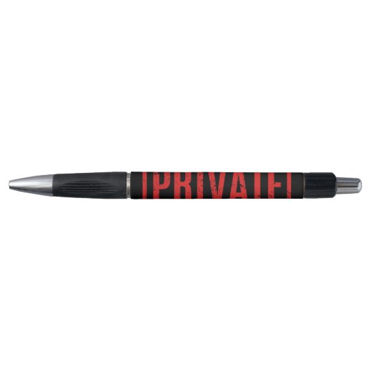 Zwart gestempelde privé pen (Voorkant)