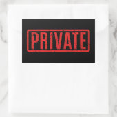 Zwart gestempelde privé rechthoekige Sticker (Tas)