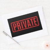 Zwart gestempelde privé rechthoekige Sticker (Envelop)