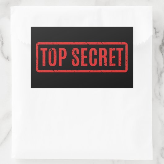 Zwart gestempelde top geheime rechthoekige Sticker (Tas)