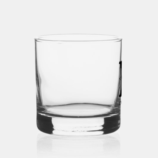 Zwart gestileerd Initiaal en achternaam Whisky Glas (Rechts)