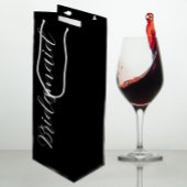 Zwart gestileerd script bruiloft bruidsmeisje wijn cadeautas