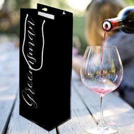 Zwart gestileerd script bruiloft Groomsman Wijn Cadeautas