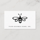 Zwart-gestileerde bijenillustratie visitekaartje (Voorkant)