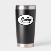 Zwart gestileerde bruiloft bruidsmeisje geïsoleerde drinkbeker (Voorkant)