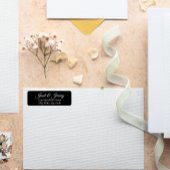 Zwart gestileerde naam bruiloft retour adres etiket