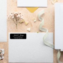 Zwart gestileerde naam bruiloft retour adres