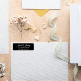 Zwart gestileerde naam bruiloft retour adres etiket