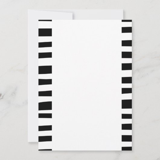 Zwart Gestreept Zilver Script Sweet 16 Kaart (Achterkant)