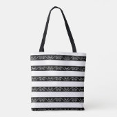 Zwart gestreepte monogram tote bag (Achterkant)