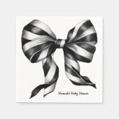 Zwart gestreepte strik gepersonaliseerde preppy se servet (Voorkant)