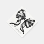 Zwart gestreepte strik gepersonaliseerde preppy se servet (Hoek)