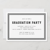 Zwart gestreepte twee foto afstudeerfeest aankondiging (Achterkant)