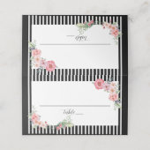 Zwart gestripte bloemen plaatskaartje (Buitenkant ongevouwen)