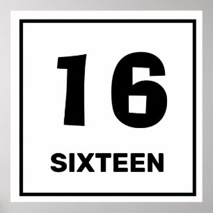 Zwart getal zestien Poster