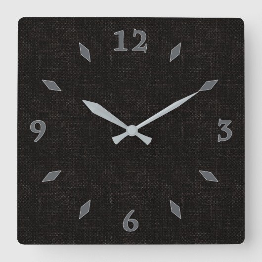 Zwart getextureerd, effen, vierkante kleurenklok vierkante klok (Voorkant)