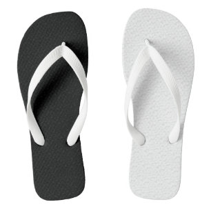 Zwart getextureerd wit twee halve kleuren teenslippers