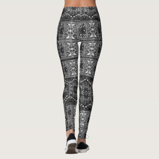 Zwart getextureerde actieve Leggings (Achterkant)