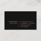 Zwart Getextureerde Moderne Binnenlandse Decorator Visitekaartje (Achterkant)