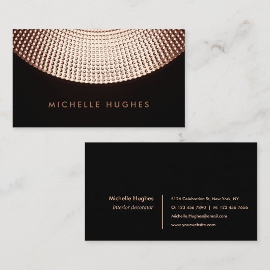 Zwart Getextureerde Moderne Binnenlandse Decorator Visitekaartje (Voorkant / Achterkant)