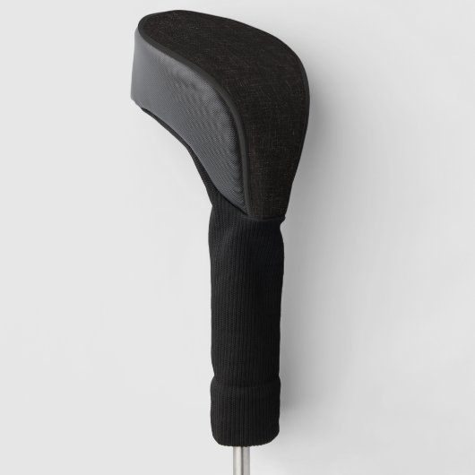Zwart getextureerde vaste kleur golfheadcover (Schuin)