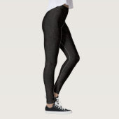 Zwart getextureerde vaste kleur leggings (Rechts)