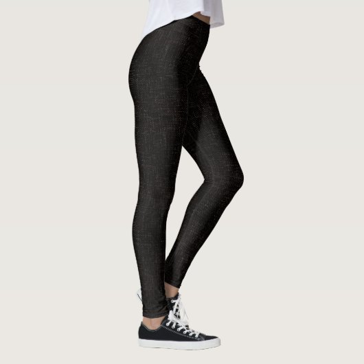 Zwart getextureerde vaste kleur leggings (Rechts)